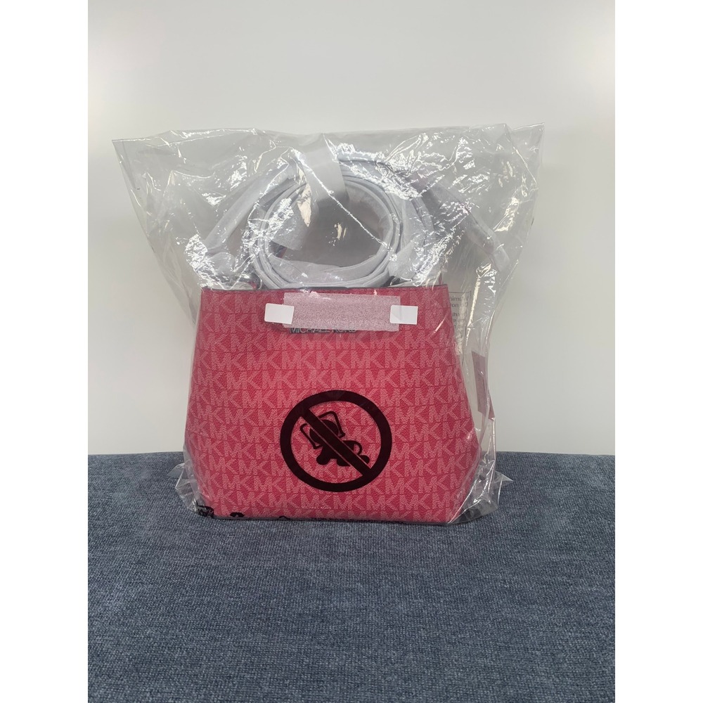 Michael‎ Kors Pratt Small Crossbody Bag Dark Raspberry MK Logo 35S4S3FM5V New